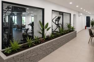 an office with a gym with plants and treadmills at Teracite in Varna City