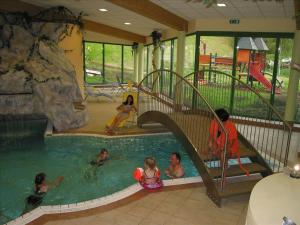 a group of people playing in a swimming pool at Appartement Tauernhof in Kleinarl