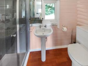 a bathroom with a sink and a shower at 2 The Folly's - Uk45188 in Abbotskerswell +6 photos
