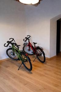two bikes parked next to each other in a room at B&B Sotto il Figliolo in Petina