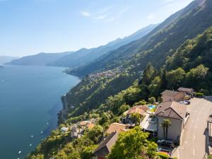 a view of the lake lucerne from the castle at Exclusive Boutique Hotel Elisabetta in Ronco sopra Ascona