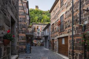 an alley in an old town with buildings at La Casetta dei Forni in Radicofani