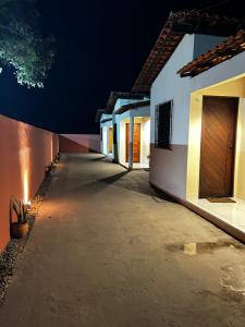 an empty alley in a house at night at Chalés Areias in Barreirinhas