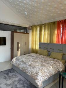 a bedroom with a large bed in a room at Nyaniba Villa in Accra