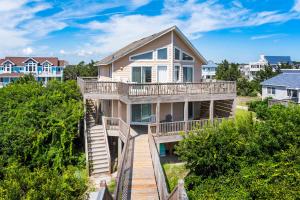 an aerial view of a house with a deck at 1227 - Seven Shells in Corolla