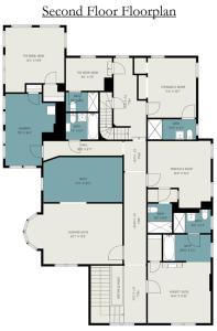 a floor plan of the second floor of a house at Brickhaven Inn & Hotel in South Bend