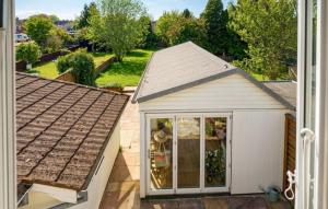 an overhead view of a small white shed at 3 Bedroom Gorgeous Home In Faaborg in Faaborg