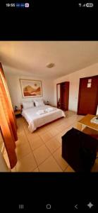 a bedroom with a large bed in a room at Vila Coralia in Schitul