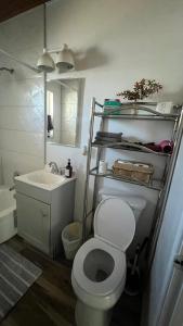 a bathroom with a white toilet and a sink at West Mitchell in Phoenix +20 photos