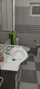 a bathroom with a white sink and a toilet at Apartment Grapevine in Kornić +7 photos