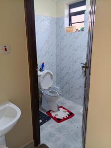 a bathroom with a toilet and a sink at BnB Studio Oasis Homes Machakos in Machakos