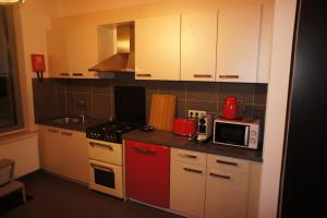 Kjøkken eller kjøkkenkrok på J and R Brussels City Apartment
