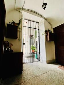 an entrance to a room with a gate with plants at Corte Gelsomino in Susa