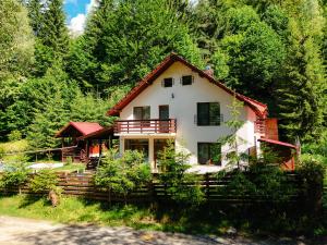 a house in the middle of a forest at Casa Maia Dambovicioara in Dâmbovicioara