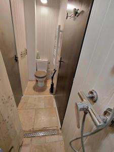 a small bathroom with a toilet and a sink at Sous le soleil in Bandol +11 photos