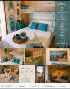 a collage of pictures of a bedroom with a bed at St Jordi Hagdigadar Tossa in Tossa de Mar