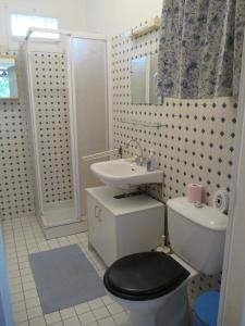 a bathroom with a toilet and a sink at "La Résistance" proche du Pal in Loddes +16 photos