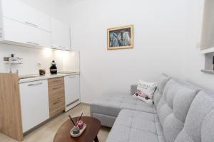 a living room with a couch and a table at Apartments Ardura in Petrovac na Moru
