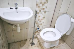 a bathroom with a toilet and a sink at Homestay Reyna in Ende Airport