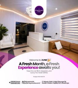 a advertisement for a fresh month at fresh experience awaits you at D'Mayor Suites, Gwarinpa in Gwarinpa