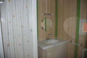 a bathroom with a sink and a mirror at Camping 3 étoiles - Piscine - ccbfihb in Casaglione