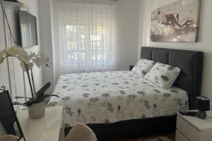 a bedroom with a bed and a window at Apartman IVANA - private parking in Osijek