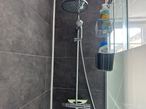 a shower with a blow dryer in a bathroom at Séjour agréable à Plaisir - 456 in Rouen