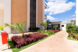 a rendering of the courtyard of a building at Até 4 Hóspedes, Elevador, Varanda C/Frente Piscina Jr Catito in Brasília