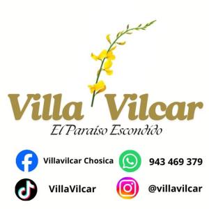 a logo for a restaurant with a yellow flower at villa vilcar in Cali