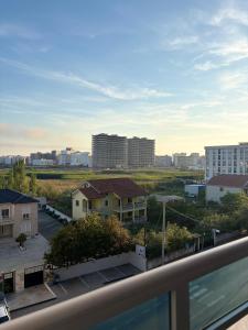 a view of a city from a balcony at Hotel-Bar-Riviera in Lezhë