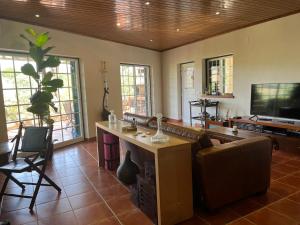 a living room with a couch and a tv at Quinta do Vale Encantado "the Valley" - Santarém - Portugal in Calhariz