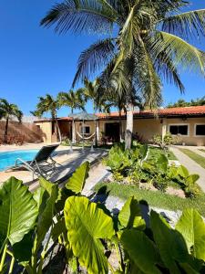 a resort with a palm tree and a swimming pool at Pousada Marúa Fortaleza in Fortaleza