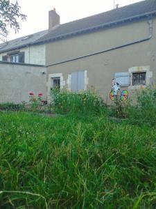 a cat sitting on a bike in front of a building at Studio in Blois