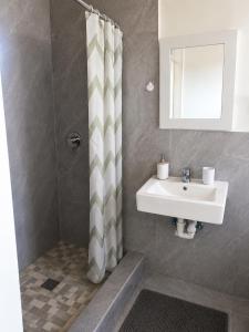 a bathroom with a sink and a shower at 60 On Kosmos in Bellville South