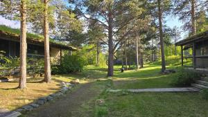a yard with trees and a building and a path at ONGA Boutique Lodge in Alta