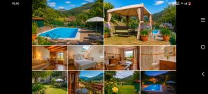a collage of photos of a house and a pool at APARTAMENTOS LA COTERA sc in Cambarco