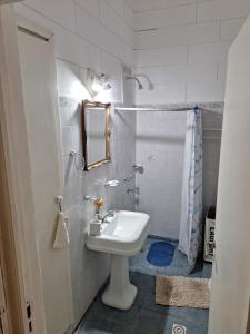 ein Badezimmer mit Waschbecken und Dusche mit Spiegel in der Unterkunft LÜr4 in Río Cuarto + 33 Fotos