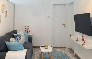 a living room with a couch and a tv at Studio Apartment In Labin in Labin