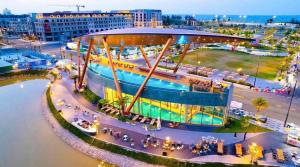 an overhead view of a city with a large building at Home Me 2 in Dong Hoi