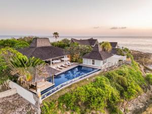 an aerial view of a villa with a swimming pool at Villa Tranquilla in Nusa Lembongan