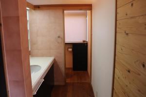 a bathroom with a sink and a mirror at The Villa Kotoshiro -ヴィラ コトシロ- in Matsue +29 photos