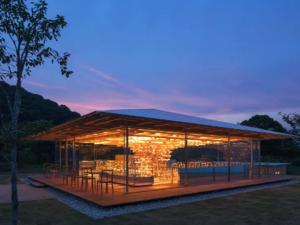 a building with a lot of lights on it at 森の宿 l ACAO FOREST 01 in Atami