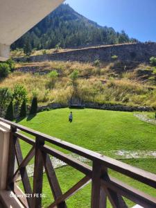 a person standing in a field of green grass at Trigrad Hotel in Trigrad