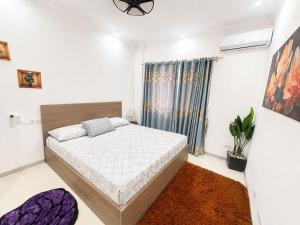a bedroom with a large bed and a window at Residential Capital Plus in Accra +14 photos