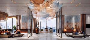 a rendering of a lobby with a view at Ibis Bangkok Siam Ratchathewi in Bangkok +4 photos