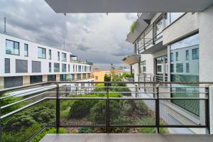 a view from the balcony of an apartment building at Anenské terasy in Brno