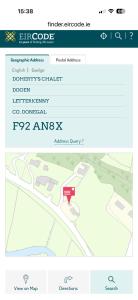 a screenshot of a map with a red arrow at Doherty,s Chalet in Doon