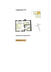 a floor plan of a house at Logierhaus K15 Appartement 5 in Borkum +4 photos