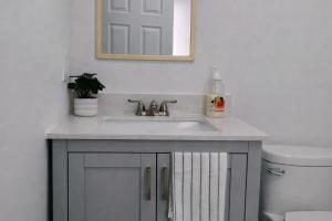 a bathroom with a sink and a toilet at Apartment in Fredericton in Fredericton +2 photos