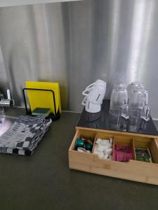 a toy kitchen with a counter top with a blender at Barbera Guesthouse Hotel Apartments - Experience local life in the Old Centre in Haarlem +99 photos